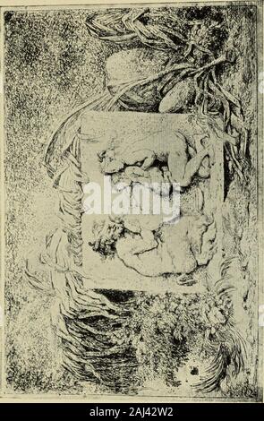 Fragonard, Moreau le Jeune und Französischen Graveure, etchers und Illustratoren der späteren XVIII Jahrhundert. Iii. JEANHONOREFRAGONARD. Relief mit einem Satyr FAMILIE: Die säuglinge Einführung. ORIGINAL RADIERUNG. Iv. JEAN Honore Fragonard. le contrat. graviert von MAURICE BLOT Maurice Blot, linc-cngravcr; b. 1753; d. 1818; w. in Paris Stockfoto