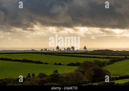 GCHQ Bude am Boden in der Nähe von Morwenstow in Cornwall an stürmischen Tag Stockfoto