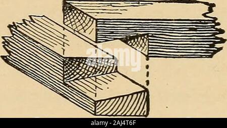 Holzbearbeitung für Anfänger; ein Handbuch für Amateure. Abb. 539. Abb. 540. anreißen. Mit kleinen Sticks das Holz mit theknife entfernt werden kann, zuerst Schneiden eine Kerbe an jeder Seite ein und dann auf Aus drehen, die Stockfoto