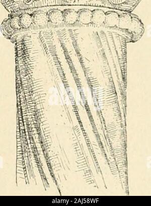 Revue de l'art Chrétien. Abb. I.-Crypte de Rolduc; Colonne à fût cannelé en hélices. Porte. Ainsi les fûts à.yx léglisede portiqtic de Santiago sind Couverts dune opulentedécoration, où des Bandes de rinceaux et desmoulures tournent en Hélices alternant historiée avecune Frise, qui fait penser à la Colonne cellesqui enlacent Romeet Trajane à la Colonne du Christus à-Hildesheim. Mais la décoration la plus fréquente desfûts monolithes ou même exceptionnel - lement formés de plusieurs pièces, Con - 286 î^ rtuc Riegel rait cj) rcticm Stockfoto