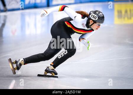 Dresden, Deutschland, Februar 02, 2019: Anna Katharina Gaertner Deutschland konkurriert während der ISU-Short Track Speed Skating Wm Stockfoto