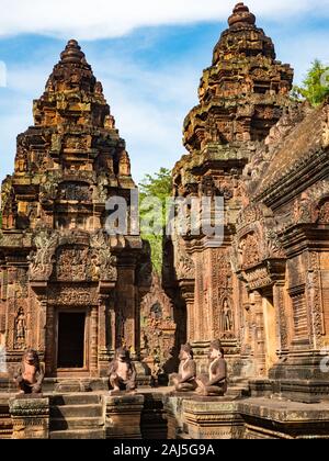Die unglaubliche Angkor Website von Banteay Srei in der Nähe von Siem Reap Kambodscha Stockfoto