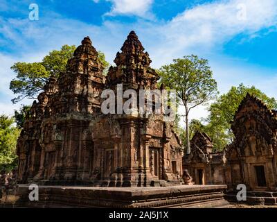 Die unglaubliche Angkor Website von Banteay Srei in der Nähe von Siem Reap Kambodscha Stockfoto