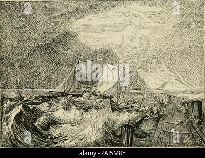 Eine komplette bebilderte Katalog der Nationalgalerie. Nr. 488. 4 ft. 10 in. X 7 ft. 10 in. Durch deine Dart Envenomd, das Monster, coild Arbeitgeberverbaenden, schrecklich, und riesige, seine Schlange - hke bilden. 488. Apollo Töten des Fython: R. A. 1811. Die Python war ein Drache, der in der Nähe von Delphi lebte, und engagierte Verwüstung amongthe Vieh und Einwohner. 485. Abingdon Berkshire; mit Blick auf die Themse, morgen. 3ft. 3*. X 4 ft. 2^. Über 1810 gemalt. In der Mitte dieser Wand sind drei von Turners feinsten marine Themen, die die Frühzeit des Turners arbeiten - Calais Pier T/ieDeath von Nelson und Stockfoto