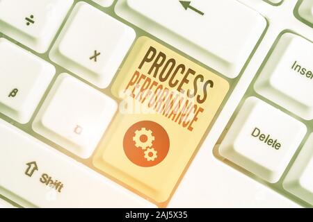Schreiben Hinweis Übersicht Prozess Perforanalysisce. Business Konzept für Maß dafür, wie effizient oder effektiv ein Prozess Stockfoto