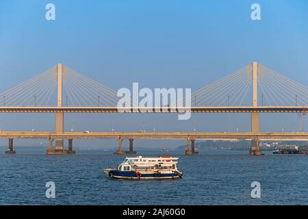 Neue mandovi Brücke. Panjim Goa Indien Stockfoto