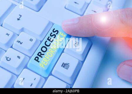 Schreiben Hinweis Übersicht Prozess Perforanalysisce. Business Konzept für Maß dafür, wie effizient oder effektiv ein Prozess Stockfoto