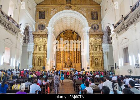Basilika Bom Jesus der Heilige Franz Xaver Festival Old Goa Indien Stockfoto