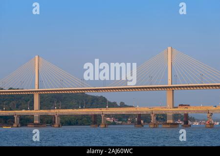 Neue mandovi Brücke. Panjim Goa Indien Stockfoto