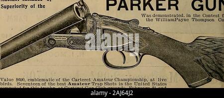 Züchter und Sportler. FISHINGTackle 538 Market Street, S. F. Gerade unbelebten Ziele im Madison Square Garden, New York. Welten Datensätze 345 gerade von W. R. CROSBY, 225 gerade von John S. AUFFÄCHERN. Sie beide Schießen L. C. SMITH GUNS. Smith Gewehren schießen schwer und gerade. - - Schießen Sie nie verlieren. Für Katalog zum Jäger WAFFEN CO., Fulton, N.T, PB3L senden B. BEKEART, Küste Vertreter. Wurde demonstriert, im Wettbewerb die WilliamPayne Thompson Cutt. Wert $ 600, Sinnbild für den Carteret Amateur Meisterschaft, an lebenden Vögeln. 17 der besten laienhaften Trap Schüsse in den Vereinen Stockfoto