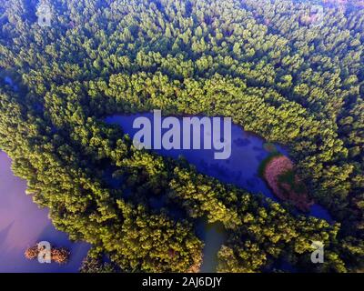 Guangzhou, China. 02 Jan, 2020. Die vogelperspektive von nansha Wetland Park in Guangzhou, Guangdong, China 02th Januar, 2020 (Photo von TPG/cnsphotos) Credit: TopPhoto/Alamy leben Nachrichten Stockfoto