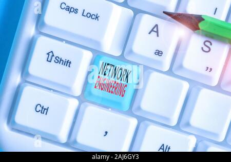 Handschrift Text schreiben Network Engineering. Konzeptionelle foto Feld mit Internetworking Service betreffenden Vorschrift Stockfoto