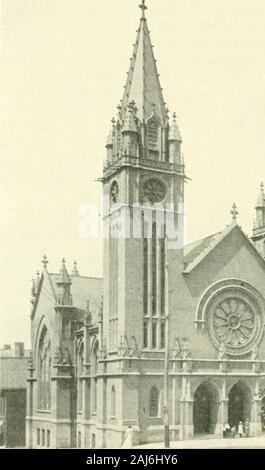 Geschichte von Milwaukee, der Stadt und der Grafschaft. GRAND AVENUE Methodist Episcopal Church (Die Soldaten Denkmal im Vordergrund. Stockfoto
