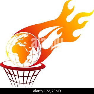 Flammender Feuer-Globus Stockfoto