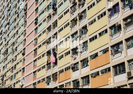 Rainbow farbige Fassade in HongKong, Stockfoto