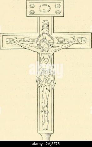 Revue de l'art Chrétien. Cles, une marquede Fabrique en quelque Sorte. Les Motive les plus fréquemment em-ployés par les émailleurs Limousinen sind lafleurette et la rouelle à-Zonen concentriquesjuxtaposées. Fleurettes et rouelles constel - Fastenzeit à Plaisir les châsses et les croix deLimoges: Auf nen Rencontre pas sur lespièces allemandes. Oder ces Motive existentsur les branches de larbre Intérieur du cru-cifix Spitzer-Meyers. Larbre émaillé dansle Champ métallique de Croix est Lui-Même 470 IRcuuc De Vàït Chrétien. Limousin; je Lai signalé à Pfalzel et à Copen - Haag, je Le signalerai Encore à Trêve Stockfoto