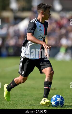 Villar Perosa, Turin, Italien. 14. August, 2019: Paulo Dybala von Juventus Turin FC in Aktion während der Vorsaison Freundschaftsspiel zwischen FC Juventus und Juventus Turin U 19. FC Juventus gewann 3-1 über juventus U 19. Credit: Nicolò Campo/Alamy leben Nachrichten Stockfoto