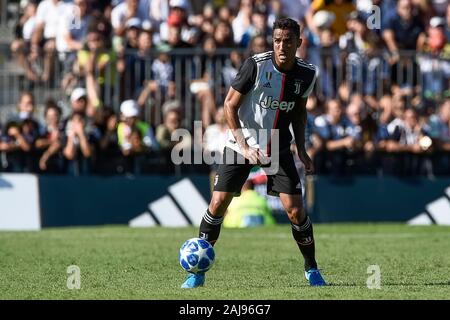 Villar Perosa, Turin, Italien. 14. August 2019: Danilo von Juventus Turin FC in Aktion während der Vorsaison Freundschaftsspiel zwischen FC Juventus und Juventus Turin U 19. FC Juventus gewann 3-1 über juventus U 19. Credit: Nicolò Campo/Alamy leben Nachrichten Stockfoto