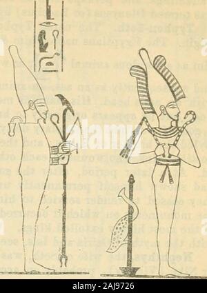 Ägypten: Handbuch für Reisende: Teil zuerst, Unterägypten, mit der fayum und die Halbinsel Sinai. Die mythologische Dreifaltigkeit oder Triade. Osiris. Horus. Isis. RELIGION. 131 Osiris ist das Prinzip des Lichts, während Typhon ist, dass der Finsternis, das Osiris besiegt und verbannt die infernal Regionen. IsisHathormourns über sein Verschwinden, folgt ihm in Richtung theWest, wo Sie gibt birthto Horus, der hisfather annihilatesdarkness und stellt zu seiner verlorenen Position. Wenn Ra bezeichnet die soulof Osiris, die Bedeutung ist thathe sichtbar macht die hiddenprinciple von Licht (Osiris). Wenn, auf der anderen Stockfoto