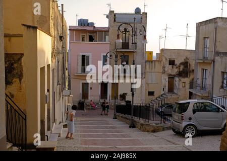 Stadt Straße in Sciacca, Sizilien, Italien. 09/01/2019 Stockfoto