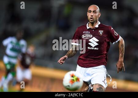 Turin, Italien. 25. August 2019: Simone Zaza von Torino FC in Aktion während der Serie ein Fußballspiel zwischen Torino FC und US Sassuolo. Torino FC gewann 2-1 über uns Sassuolo. Credit: Nicolò Campo/Alamy leben Nachrichten Stockfoto