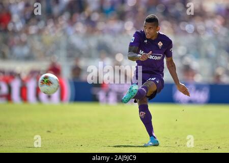 Florenz, Italien. 14. September 2019: Berger von ACF Fiorentina in Aktion während der Serie ein Fußballspiel zwischen ACF Fiorentina und Juventus Turin. Das Spiel endete mit einem 0:0 unentschieden. Credit: Nicolò Campo/Alamy leben Nachrichten Stockfoto