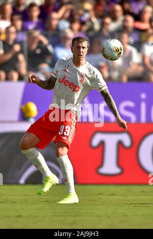 Florenz, Italien. 14 September, 2019: Federico Bernardeschi von Juventus Turin FC in Aktion während der Serie ein Fußballspiel zwischen ACF Fiorentina und Juventus Turin. Das Spiel endete mit einem 0:0 unentschieden. Credit: Nicolò Campo/Alamy leben Nachrichten Stockfoto