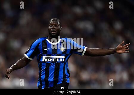 Mailand, Italien. 14. September 2019: Romelu Lukaku des FC Internazionale Gesten während der Serie ein Fußballspiel zwischen FC Internazionale und Udinese Calcio. FC Internazionale gewann 1-0 über Udinese Calcio. Credit: Nicolò Campo/Alamy leben Nachrichten Stockfoto