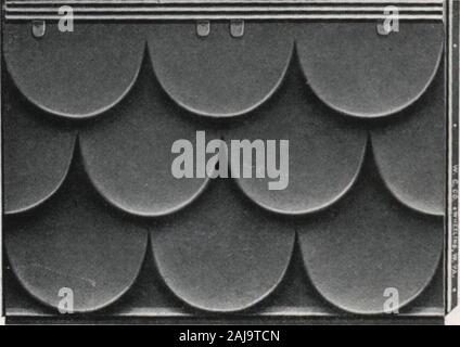 Blatt Metalle und Metall-Produkte: Nr. 292. Größe 10 x 14 cm Art.Nr. pro Quadratmeter 139 Ohio Cluster gebildet aus lackiertem Terneblech und verzinktem Blech. Größe Art.Nr. pro Quadratmeter. 17 j^x 26 Zoll 32 55 WHEELING WELLPAPPEMASCHINE CO., WHEELING, W. Va. Metal Hip Schindeln Stockfoto