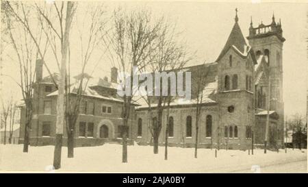 Geschichte der Bay County, Michigan, und Vertreter der Bürger;. S. JAMES KATHOLISCHE KIRCHE und PFARRLICHEN RKSIDENCE, Bay City, E.S. Stockfoto