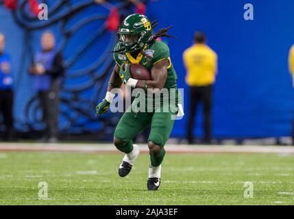 Januar 01, 2020: Baylor zurück laufen JaMycal Übereilte (6) läuft mit der Kugel während der NCAA Football Spiel Action zwischen dem Georgia Bulldogs und die Baylor Bears bei Mercedes-Benz Superdome in New Orleans, Louisiana. Georgia besiegt Baylor 26-14. Johann Mersits/CSM Stockfoto