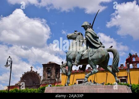 Allgemeine Ignacio Maria Allende Unzaga, einem Helden der Mexikanischen Revolution und einer der Namensgeber sind der Stadt in der Civic Plaza, San Miguel de Allende, Mex Stockfoto