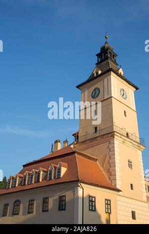 Clock Tower, Rathaus, 13. Jahrhundert, Piata Sfatului (Rathausplatz), Brasov, Siebenbürgen, Rumänien Stockfoto