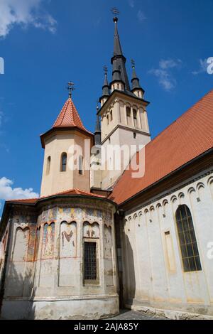 Externe Fresken, St Nicholas orthodoxe Kirche, gegründet 1292, Brasov, Siebenbürgen, Rumänien Stockfoto