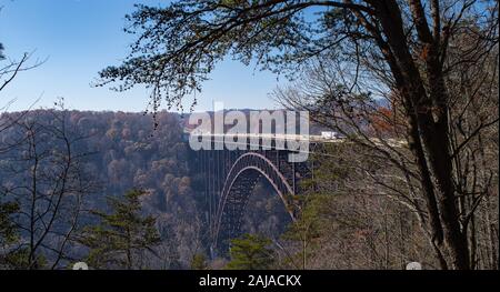 Die New River Gorge Bridge in Fayetteville, West Virginia Stockfoto