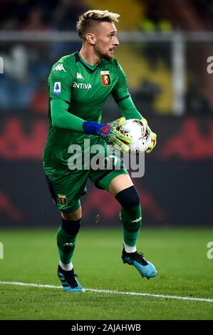 Genua, Italien. 5. Oktober, 2019: Ionut Radu von Genua CFC in Aktion während der Serie ein Fußballspiel zwischen Genua CFC und AC Mailand. Der AC Mailand gewann 2-1 über Genua CFC. Credit: Nicolò Campo/Alamy leben Nachrichten Stockfoto