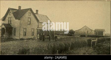 Missionarische, Besucher, Die (1907). Ein South Dakota Bauernhaus. Biographische Skizze OFEMMA HORNING. Emma Horn - ing ist Thedaughter von Samuel andHannah Horn - ing und Wasborn Sept. 9,1876, in Weiß - Seite County, 111., wo herparents atthat Zeit lebte. 1883 Die Gleichheit - ents, mit eine Reihe ofother Siedler, zog nach Süden Dakotaand ließen sich auf einem Gehöft in Browncounty, nicht weit von der Linie des Staates. Emma war zu diesem Zeitpunkt sieben Jahre übernachten, und hat all die Freuden andsorrows von Pionier Leben erlebt. Das Land in diesem wilden Zustand der Na- tur präsentiert viele schwierige problemsto die Siedler, die Stockfoto