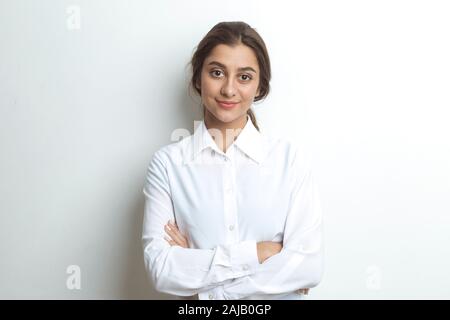 Porträt einer erfolgreichen jungen indischen Geschäftsfrau. Stockfoto