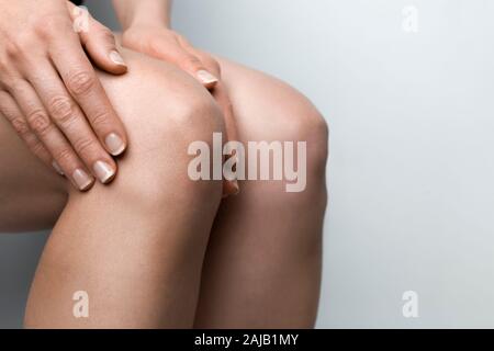 Schmerzen im Kniegelenk. Meniskus. Stockfoto