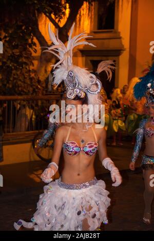 Integrante de una comparsa, Gran Canaria Stockfoto