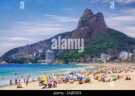 Ipanema Beach in Rio de Janeiro, Brasilien. Stockfoto