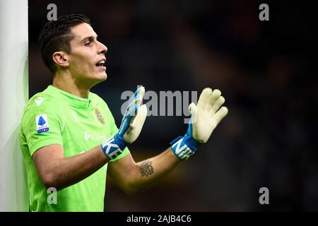 Mailand, Italien - 09. November 2019: Marco Silvestri von Hellas Verona Gesten während der Serie ein Fußballspiel zwischen FC Internazionale und Hellas Verona. FC Internazionale gewann 2-1 über Hellas Verona. Credit: Nicolò Campo/Alamy leben Nachrichten Stockfoto