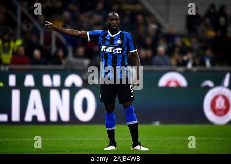 Mailand, Italien - 09. November 2019: Romelu Lukaku des FC Internazionale Gesten während der Serie ein Fußballspiel zwischen FC Internazionale und Hellas Verona. FC Internazionale gewann 2-1 über Hellas Verona. Credit: Nicolò Campo/Alamy leben Nachrichten Stockfoto