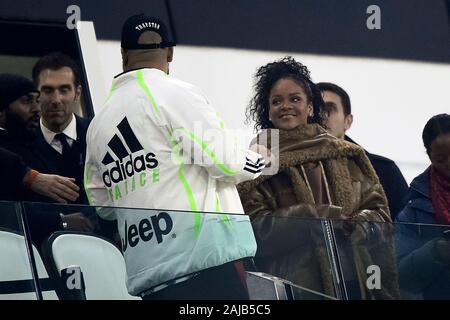 Turin, Italien - 26 November, 2019: Rihanna nimmt an der UEFA Champions League zwischen Juventus Turin und dem Club Atlético de Madrid. FC Juventus gewann 1-0 über Club Atlético de Madrid. Credit: Nicolò Campo/Alamy leben Nachrichten Stockfoto