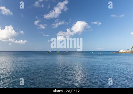 Segelboote auf Liegeplatz in Schloelcher, Martinique, Frankreich Stockfoto