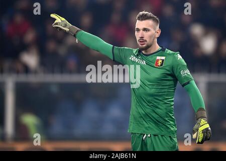 Genua, Italien - 14 Dezember, 2019: Ionut Radu von Genua CFC-Gesten während der Serie ein Fußballspiel zwischen CFC und UC Sampdoria Genua. UC Sampdoria gewann 1-0 über Genua CFC. Credit: Nicolò Campo/Alamy leben Nachrichten Stockfoto