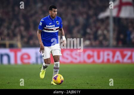 Genua, Italien - 14 Dezember, 2019: Jeison Murillo von UC Sampdoria in Aktion während der Serie ein Fußballspiel zwischen CFC und UC Sampdoria Genua. UC Sampdoria gewann 1-0 über Genua CFC. Credit: Nicolò Campo/Alamy leben Nachrichten Stockfoto