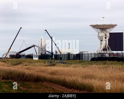 Brownsville, TX, USA-30 Dez 2019 - Elon Musk von SpaceX an der Spitze der South Texas besetzt ist, wie sie für die "Test starten" am Montag, dem 6. Januar und der Schließung von Boca Chica Beach. Stockfoto