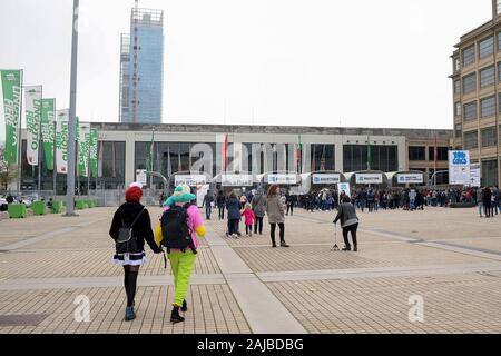 Turin, Italien - 15 April 2018: Der Eingang der Messe 'Torino Comics'. Credit: Nicolò Campo/Alamy leben Nachrichten Stockfoto