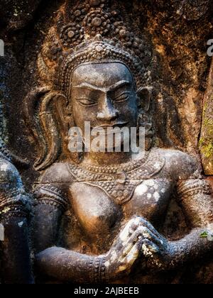 Apsara bas-relief in Angkor Wat Tempel, Siem Reap, Kambodscha. Stockfoto